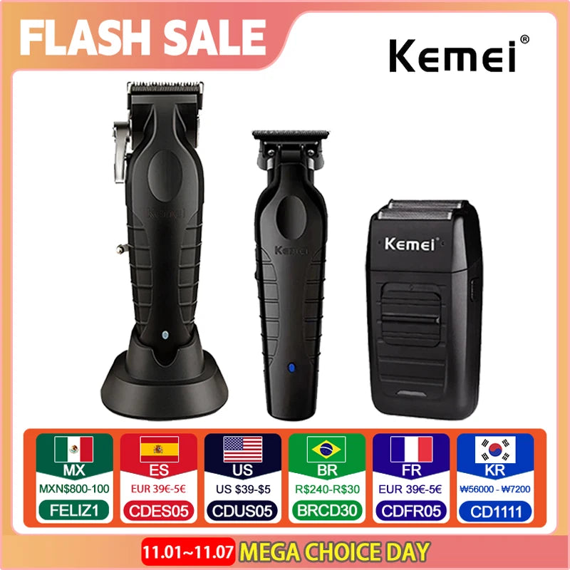 Kemei KM-2296 KM-2299 KM-1102 Professional Hair Clipper Kit Electric