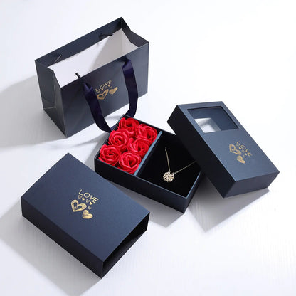 Rose Charm Duo Necklaces Gift Set